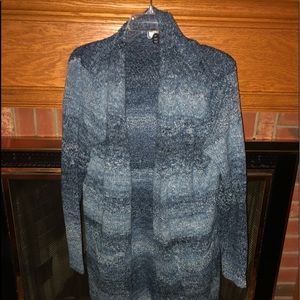 NWOT Tribal Long Cardigan , shades of blue